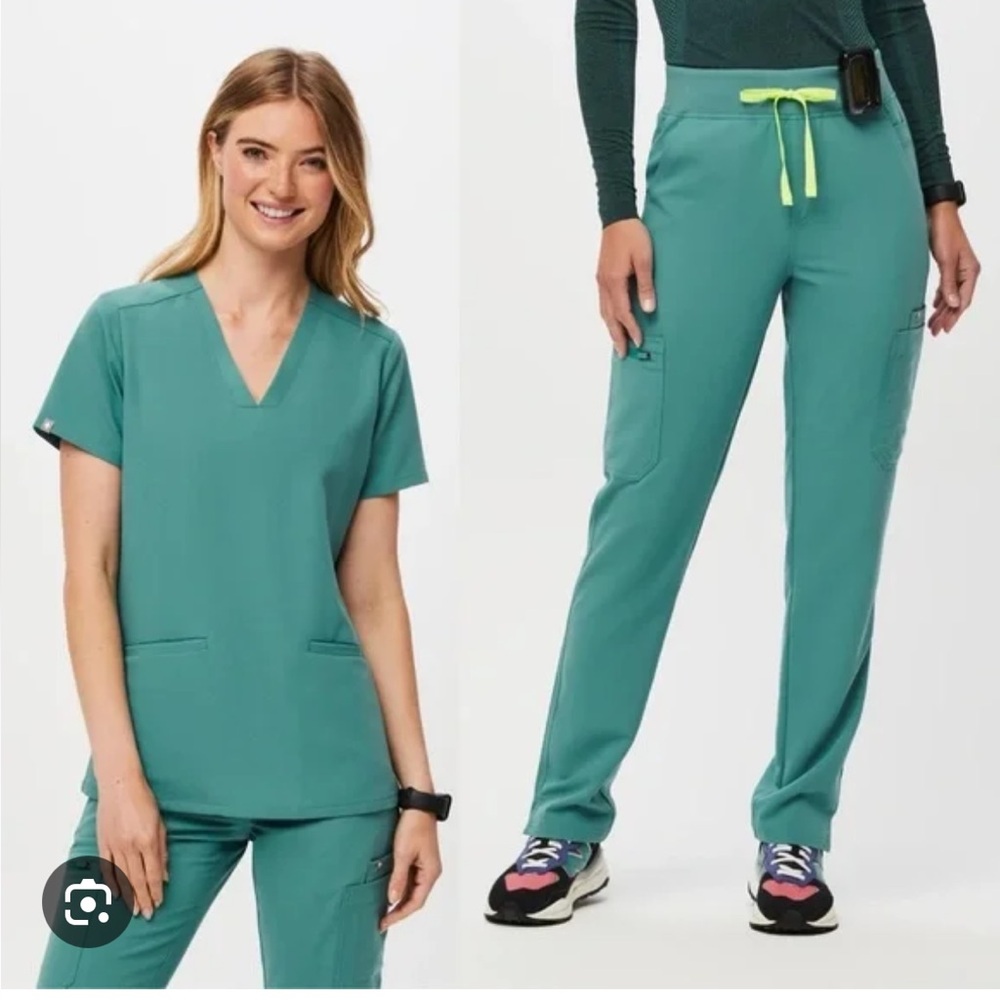 Figs yola high waisted skinny scrub pant Catus like new discontinued shade